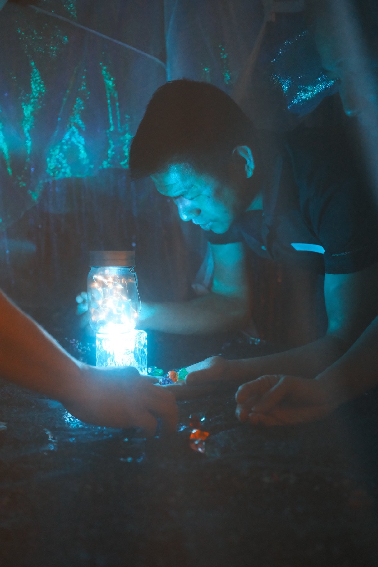 Parent goes through immersive experience at Escape Room event by The Learning Lab